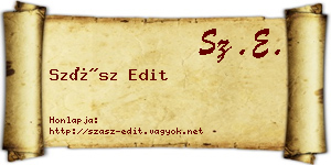 Szász Edit névjegykártya