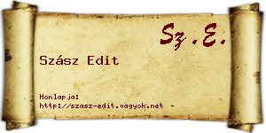 Szász Edit névjegykártya